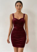 Magenta Magic Sleeveless Ruched Mini Bodycon Dress