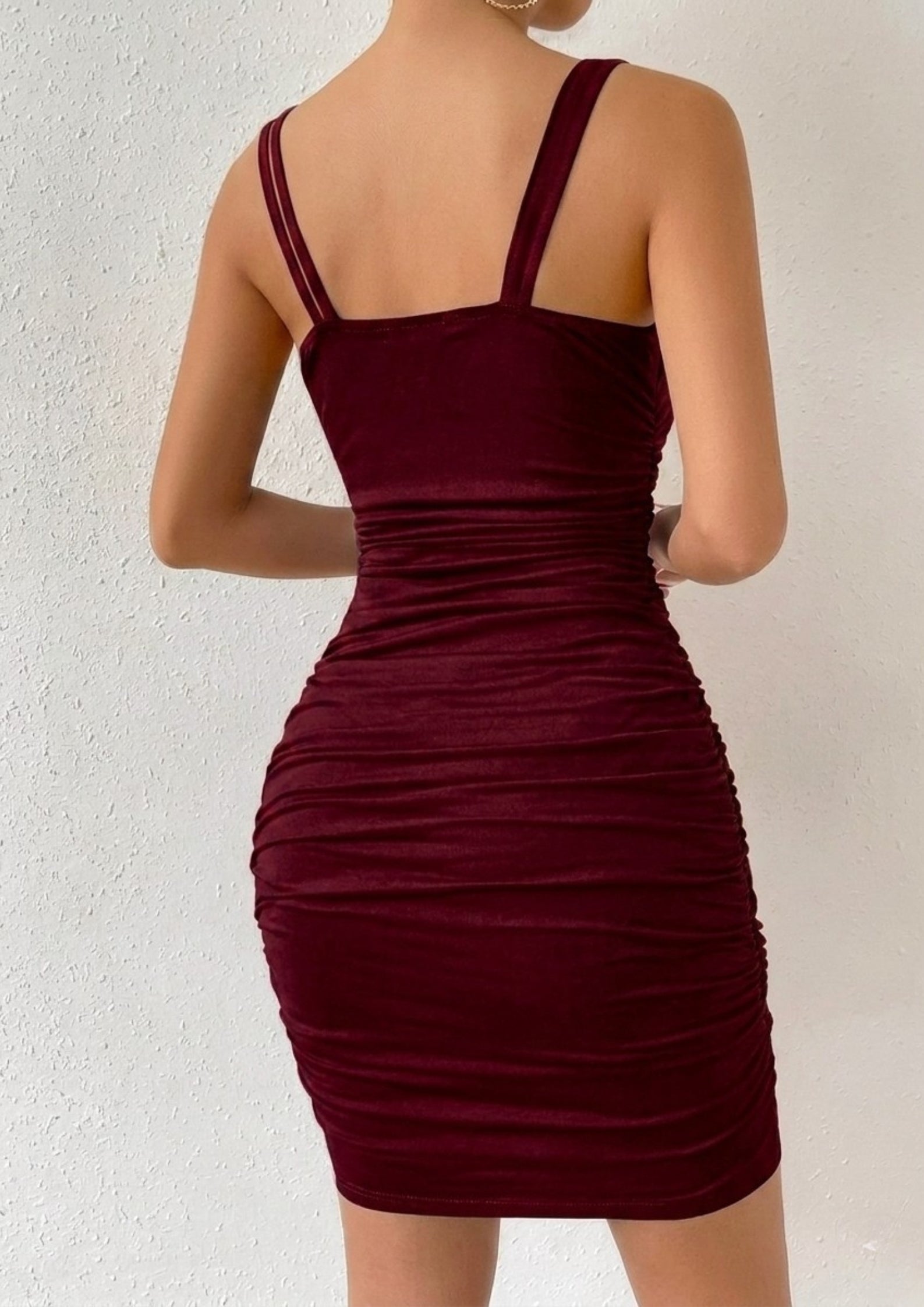 Magenta Magic Sleeveless Ruched Mini Bodycon Dress